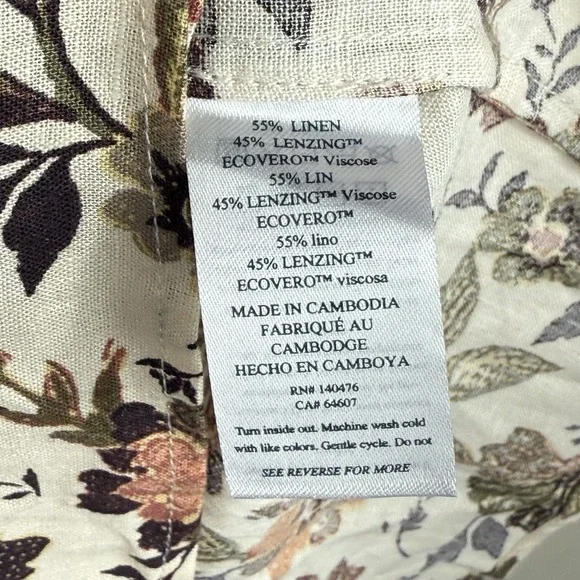 Faherty Willow V-neck Floral Print Linen Wrap Mini Dress size XXS Vacation NEW - Picture 8 of 14